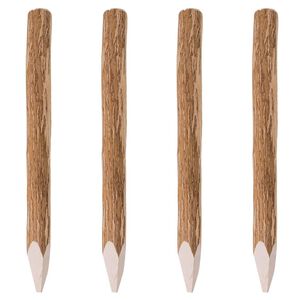 vidaXL &Scaron;picat&eacute; plotov&eacute; stĺpiky 4 ks, lieskov&eacute; drevo 90 cm