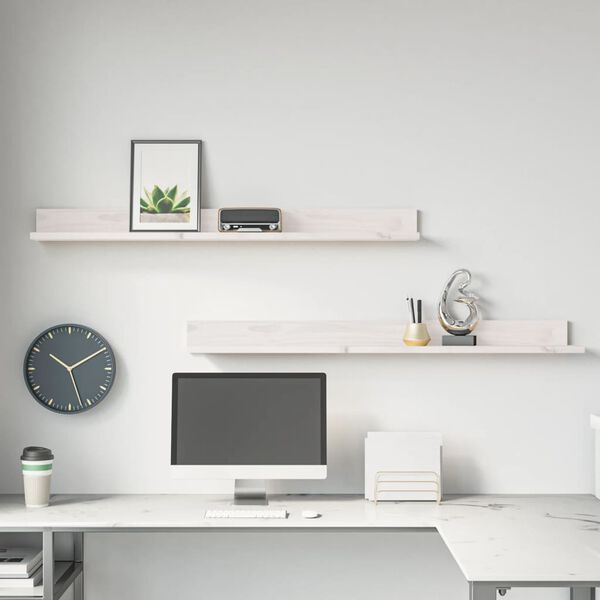 vidaXL N&aacute;stenn&eacute; skrinky 2 ks biele 110x11x9 cm mas&iacute;vna borovica