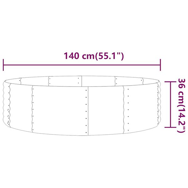 vidaXL Vyv&yacute;&scaron;en&yacute; z&aacute;hradn&yacute; z&aacute;hon pozinkovan&aacute; oceľ 140x140x36 cm zelen&yacute;