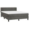 vidaXL Posteľn&yacute; r&aacute;m boxspring s matracom tmavosiv&yacute; 140x190 cm zamat