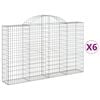 vidaXL Obl&uacute;kov&eacute; gabionov&eacute; ko&scaron;e 6 ks 200x30x120/140 cm pozink. železo