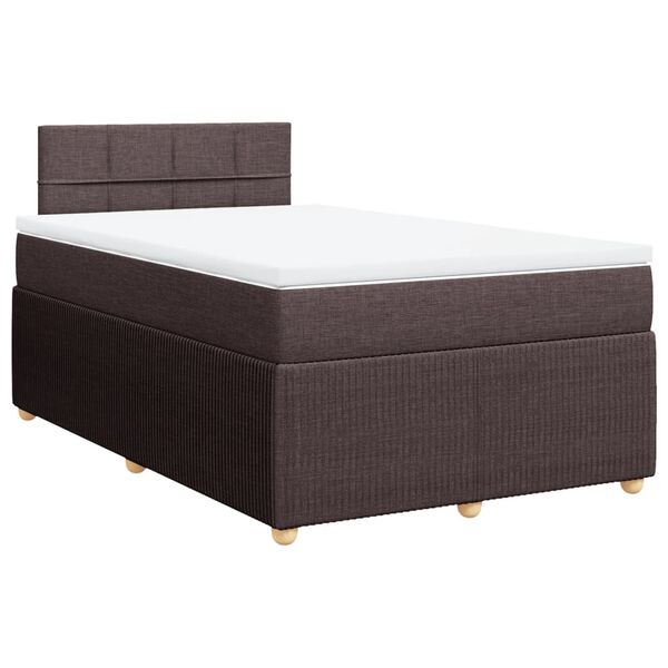 vidaXL Boxspring posteľ s matracom tmavohned&aacute; 120x190 cm l&aacute;tka