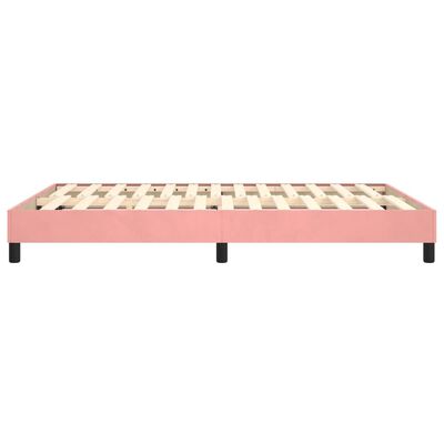 vidaXL Rám na boxspring posteľ ružový 140x190 cm zamat