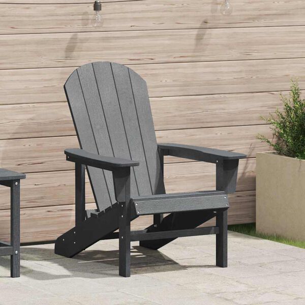 vidaXL Adirondack stolička Svetlosivá 74 x 82 x 92cm HDPE
