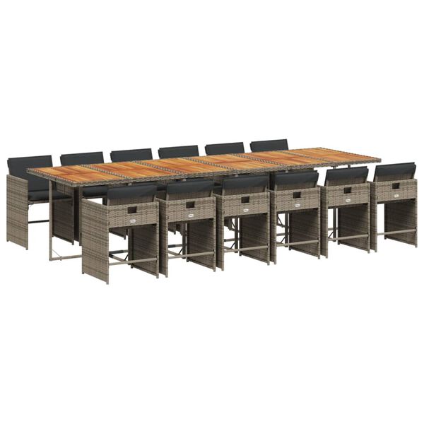 vidaXL 13-dielna z&aacute;hrad. jed&aacute;lensk&aacute; s&uacute;prava s vank&uacute;&scaron;mi siv&aacute; polyratan