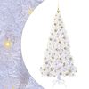 vidaXL Umel&yacute; vianočn&yacute; stromček s 300 LED-i Biela 180 cm PVC a oceľ