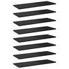 vidaXL Pr&iacute;davn&eacute; police 8 ks, leskl&eacute; čierne 80x30x1,5 cm, drevotrieska