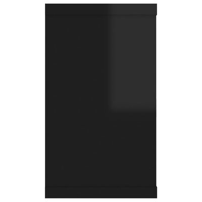vidaXL Nástenné police 6 ks lesklé čierne 80x15x26,5 cm drevotrieska