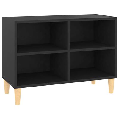 vidaXL TV stolík nohy z masívneho dreva čierny 69,5x30x50 cm
