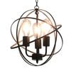 vidaXL Z&aacute;vesn&aacute; lampa čierna okr&uacute;hla 3 x E27 žiarovky