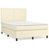 vidaXL Boxspring posteľ s matracom kr&eacute;mov&aacute; 140x190 cm umel&aacute; koža