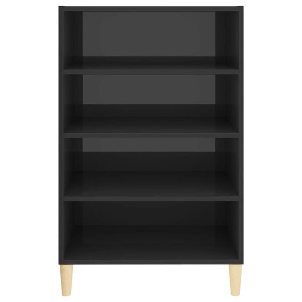 vidaXL Komoda, leskl&aacute; siv&aacute; 57x35x90 cm, kompozitn&eacute; drevo