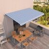 vidaXL Automaticky zaťahovacia mark&iacute;za 500x350 cm modro-biela