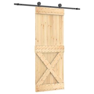 vidaXL Posuvn&eacute; dvere 80 x 210 cm Mas&iacute;vne borovicov&eacute; drevo (neupraven&eacute;)