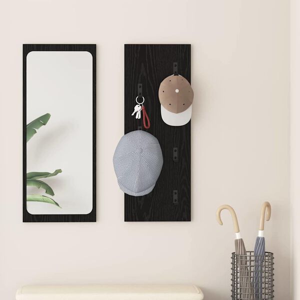 vidaXL Vešiak na stenu Čierny dub 30 x 1.5 x 80 cm Kompozitné drevo
