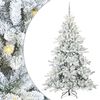 vidaXL Umel&yacute; Skl&aacute;pac&iacute; Vianočn&yacute; Stromček Biela 210 cm PVC a oceľ