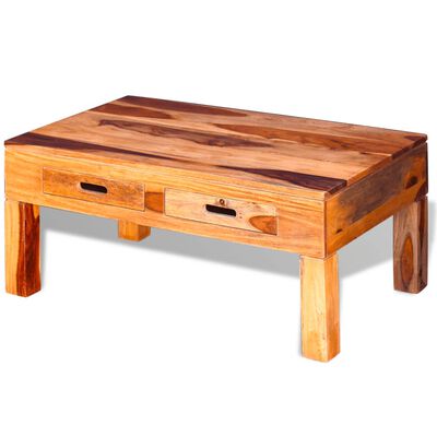 vidaXL Konferenčný stolík z masívneho sheeshamového dreva