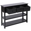 vidaXL Komoda, čierna 108x30x76 cm, dreven&yacute; mas&iacute;v paulovnia