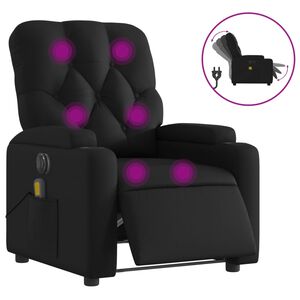 vidaXL Elektrick&eacute; mas&aacute;žne skl&aacute;pacie kreslo čierne umel&aacute; koža