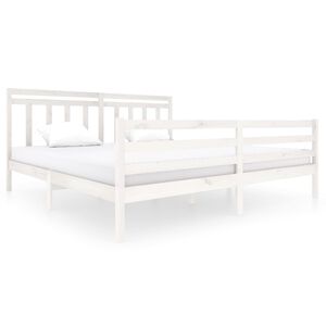 vidaXL Posteľn&yacute; r&aacute;m biely mas&iacute;vne drevo 200x200 cm