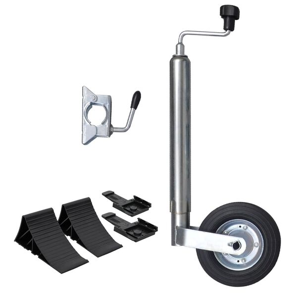 vidaXL Oporn&eacute; koleso 48 mm s 1 delenou svorkou a kolesov&yacute;mi klinmi