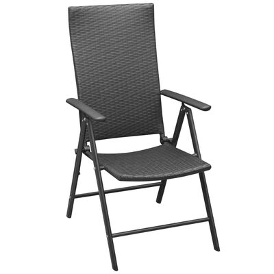 vidaXL Stohovateľné záhradné stoličky 2 ks, polyratan, čierne