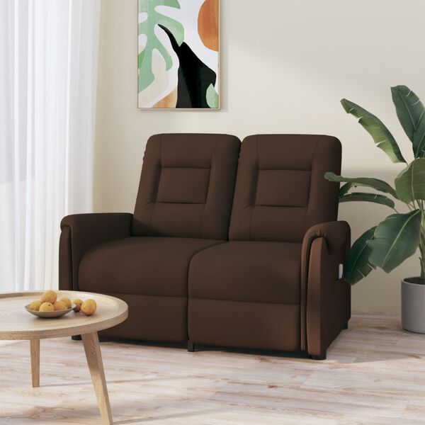 vidaXL 2-miestne sklápacie masážne kreslo, hnedé, umelá koža