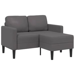 vidaXL 2-miestna pohovka s ležadlom v tvare L, siv&aacute; 125 cm, umel&aacute; koža