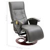 vidaXL Masážne kreslo, sivé, umelá koža