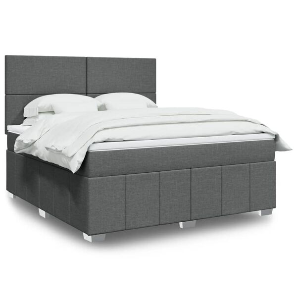 vidaXL Boxspring posteľ s matracom tmavosiv&aacute; 180x200 cm l&aacute;tka