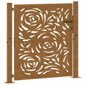 vidaXL Z&aacute;hradn&aacute; br&aacute;na 100x100 cm odoln&aacute; oceľ s plameňov&yacute;m dizajnom