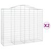 vidaXL Obl&uacute;kov&eacute; gabi&oacute;nov&eacute; ko&scaron;e 2ks 200x50x160/180cm pozinkovan&eacute; železo