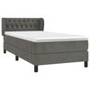 vidaXL Posteľn&yacute; r&aacute;m boxspring s matracom tmavosiv&yacute; 90x200 cm zamat