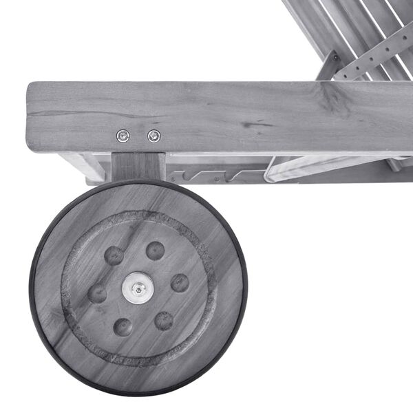 vidaXL Záhradné ležadlo s podložkou sivé akáciový masív