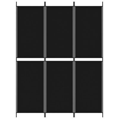 vidaXL 3-panelový paraván čierny 150x200 cm látkový