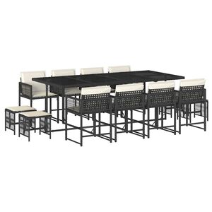 vidaXL 13-dielna z&aacute;hr. jed&aacute;lensk&aacute; s&uacute;prava s vank&uacute;&scaron;mi čierna polyratan