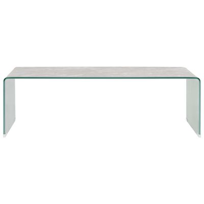 vidaXL Konferenčný stolík, hnedý mramor 98x45x31 cm, tvrdené sklo