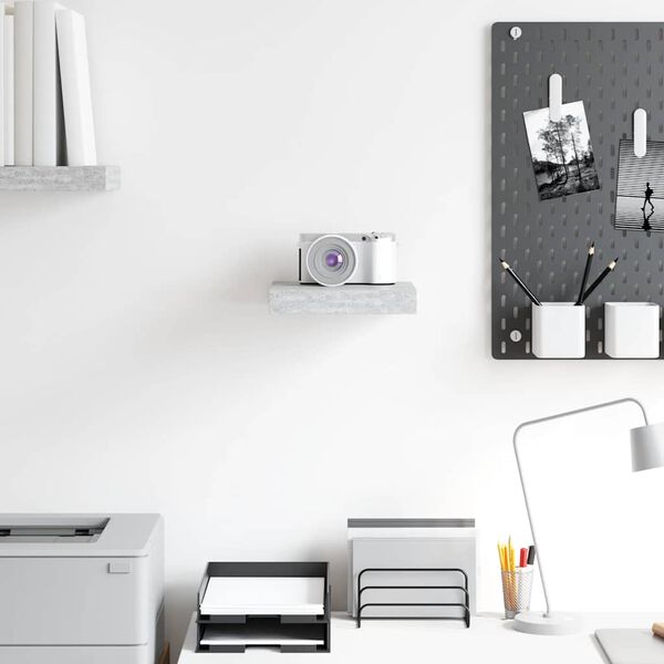 vidaXL Pl&aacute;vaj&uacute;ca n&aacute;stenn&aacute; polica bet&oacute;novosiv&aacute; 23x23,5x3,8 cm MDF