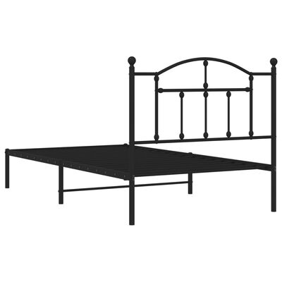 vidaXL Kovový rám postele s čelom čierny 100x190 cm
