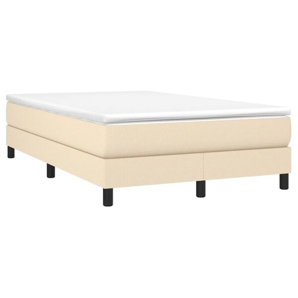vidaXL Boxspring posteľ s matracom kr&eacute;mov&aacute; 120x190 cm l&aacute;tka