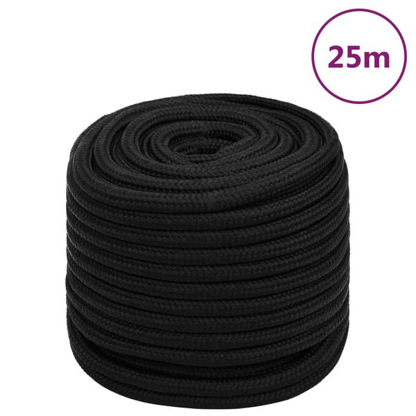 vidaXL Pracovn&eacute; lano čierne 18 mm 25 m polyester