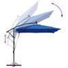 vidaXL Kantileverový banánový parasol Modrá 249 x 249 x 250 cm