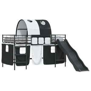 vidaXL R&aacute;m poschodovej postele pre deti Čierna 79,5 x 200 cm Kov