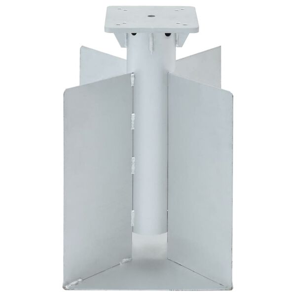 vidaXL Stojan na slnečník do zeme, strieborný 27,5x27,5x45 cm, oceľ