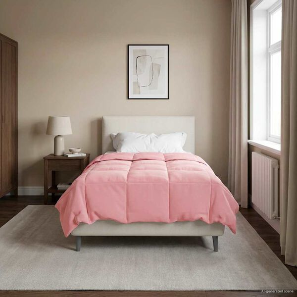 vidaXL Zimn&yacute; prehoz &Scaron;nurovan&yacute; Ružov&aacute; 140 x 220 cm Mikrovl&aacute;kno