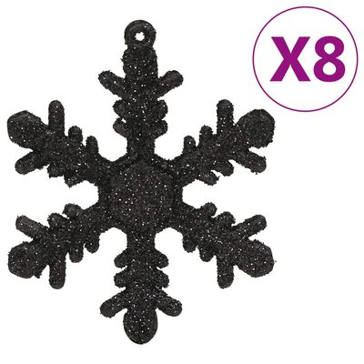 vidaXL 111-dielna sada vianočných ozdôb čierna polystyrén
