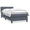 vidaXL Posteľn&yacute; r&aacute;m boxspring s matracom tmavosiv&yacute; 80x210 cm zamat