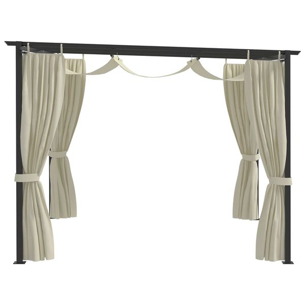 vidaXL Altánok 4x3 m, krémový