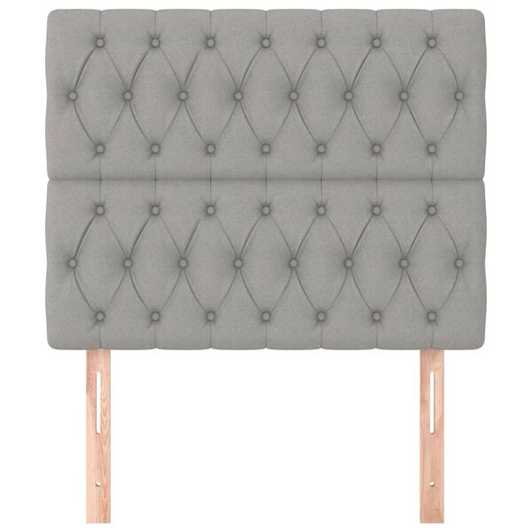 vidaXL Čelo postele, svetlosiv&eacute;, 100x7x118/128 cm, l&aacute;tkov&eacute;