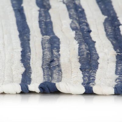 vidaXL Ručne tkaný koberec Chindi modro-biely 200x290 cm bavlnený